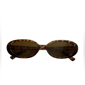 Brown Tortoise Oval Sunglasses